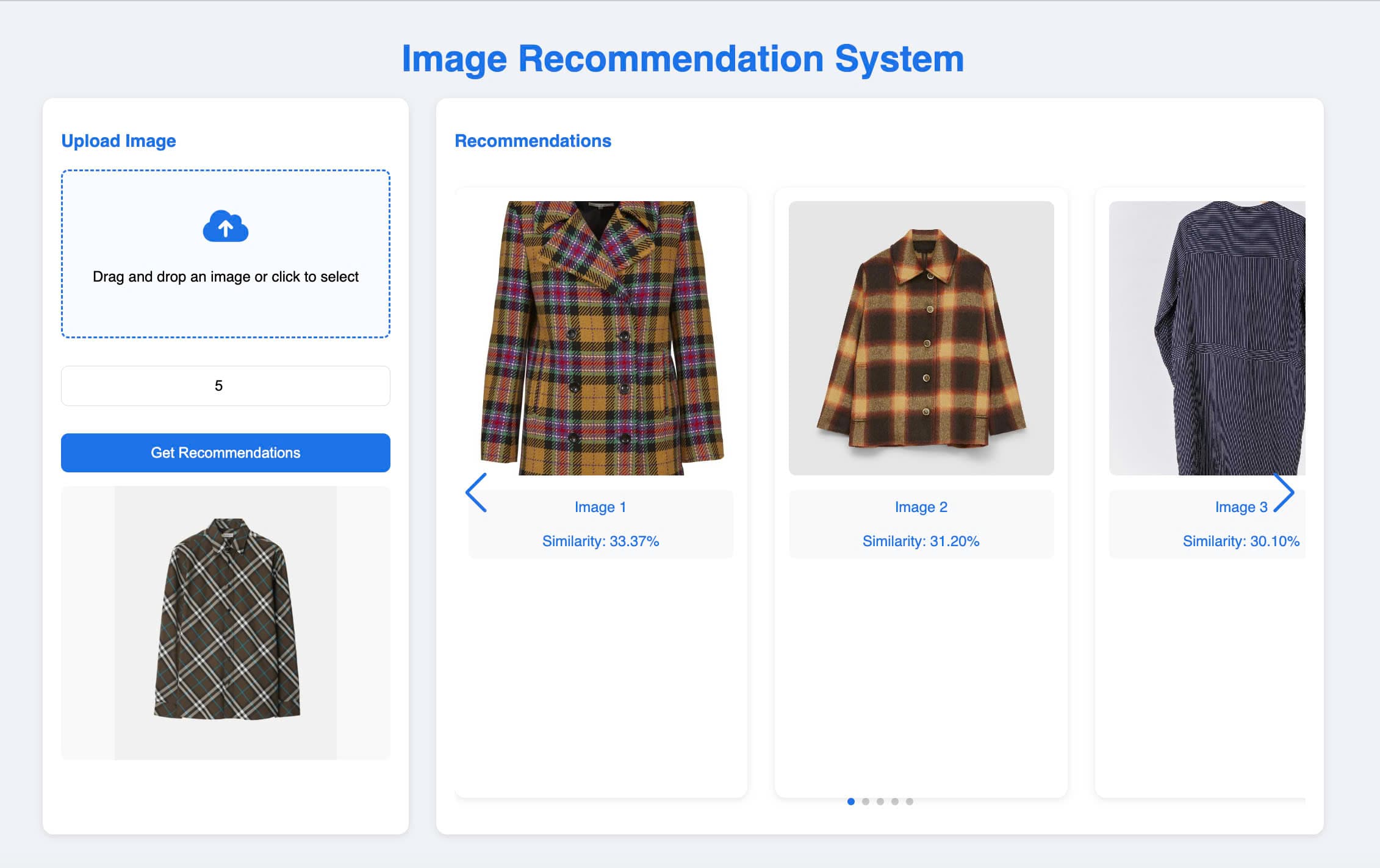 Fashion Recommendation System Website